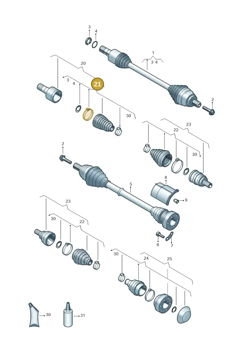 5Q0498201H — Skoda Octavia (2019-2024) diagram 827407350, position 21