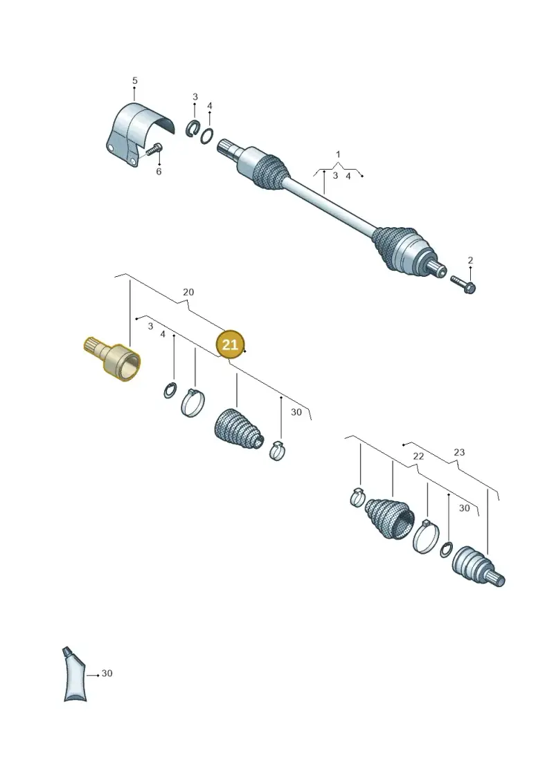 5Q0498201H — Skoda Octavia (2019-2024) diagram 828407060, position 21