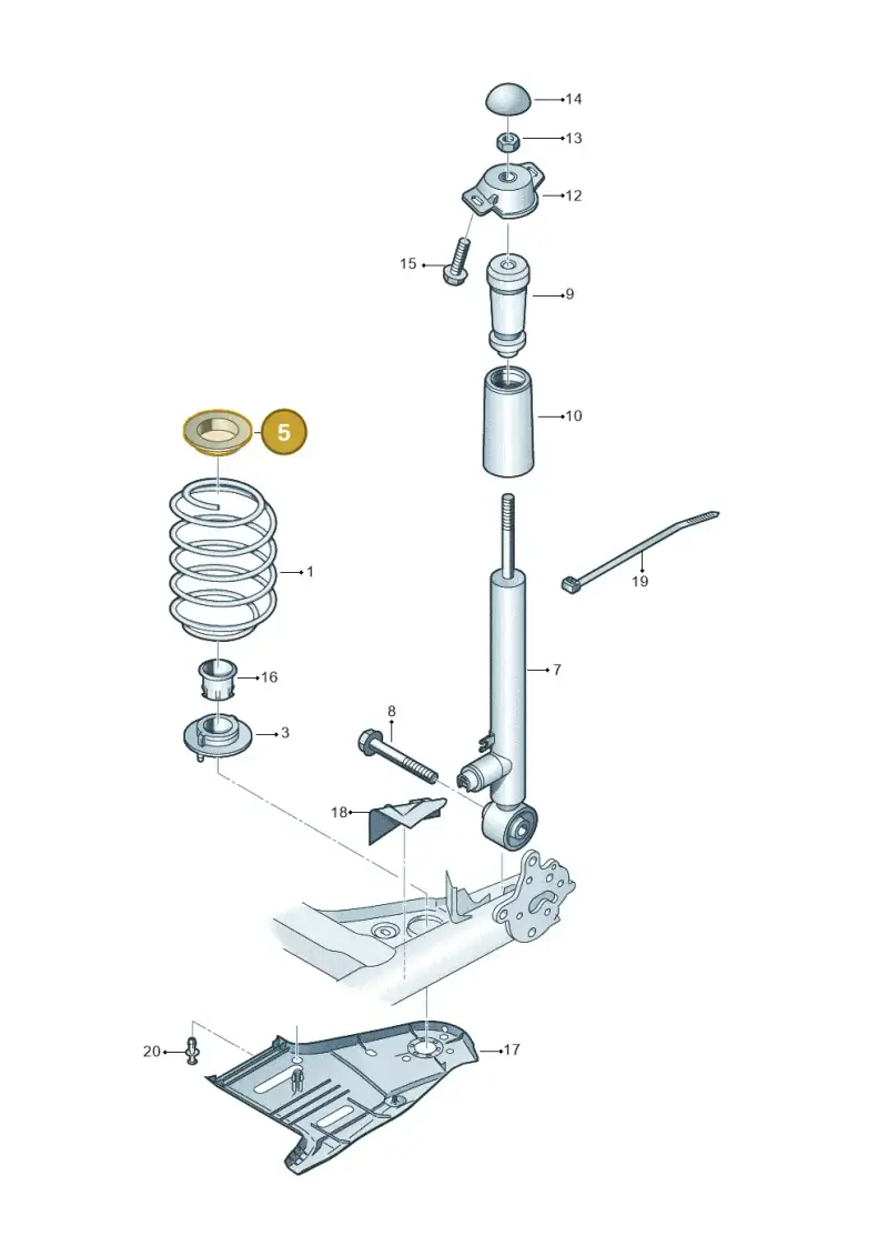 5Q0512149A — Skoda Karoq (2017-2022) diagram 746511000, position 5