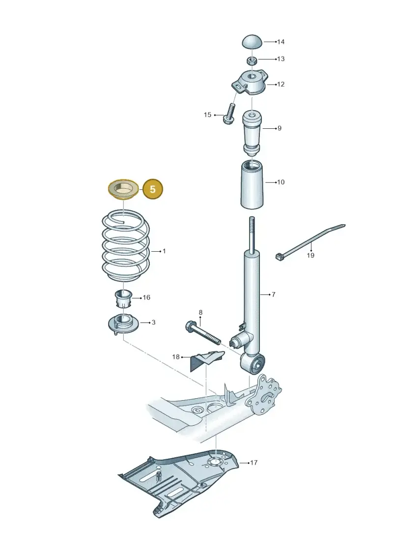 5Q0512149F — Skoda Octavia (2019-2024) diagram 746511100, position 5