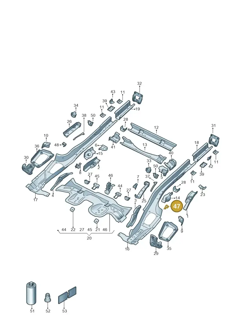 5Q0611793E — Skoda Octavia (2019-2024) diagram 5h0803012, position 47