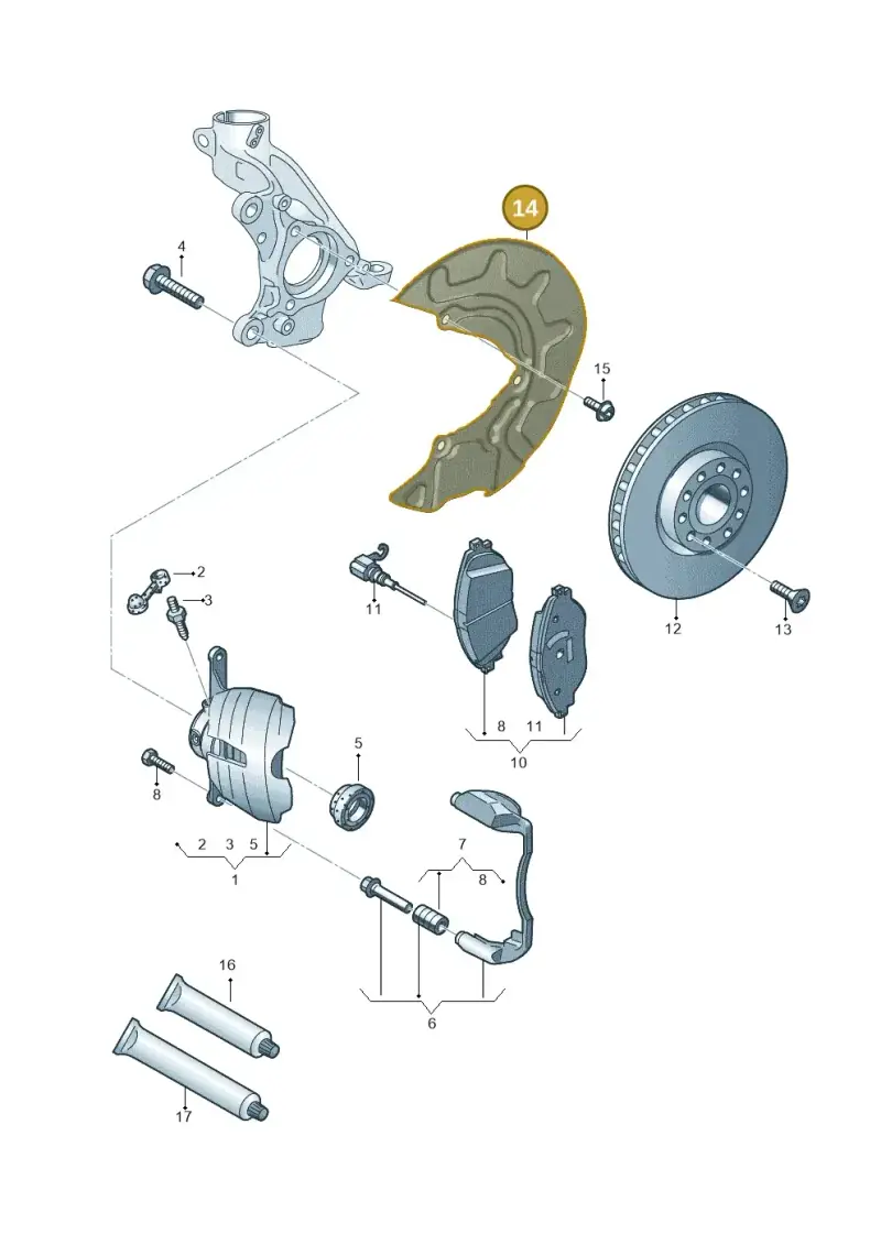 5Q0615311F — Skoda Octavia (2019-2024) diagram 745615250, position 14