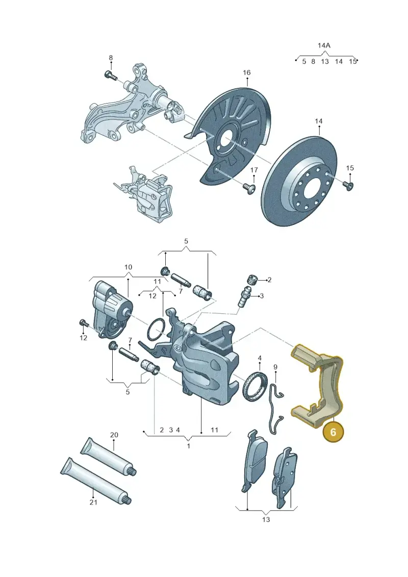 5Q0615425C — Skoda Superb Combi (2015-2024) diagram 745615610, position 6