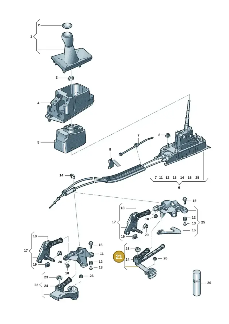 5Q0711046T — Skoda Octavia (2019-2024) diagram 587711301, position 21