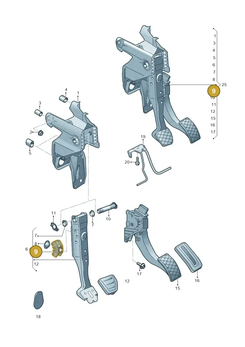 5Q0721169B — Skoda Octavia (2012-2017) diagram 793721610, position 9