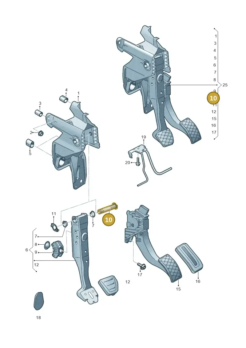 5Q0721325 — Skoda Superb Combi (2015-2024) diagram 793721610, position 10