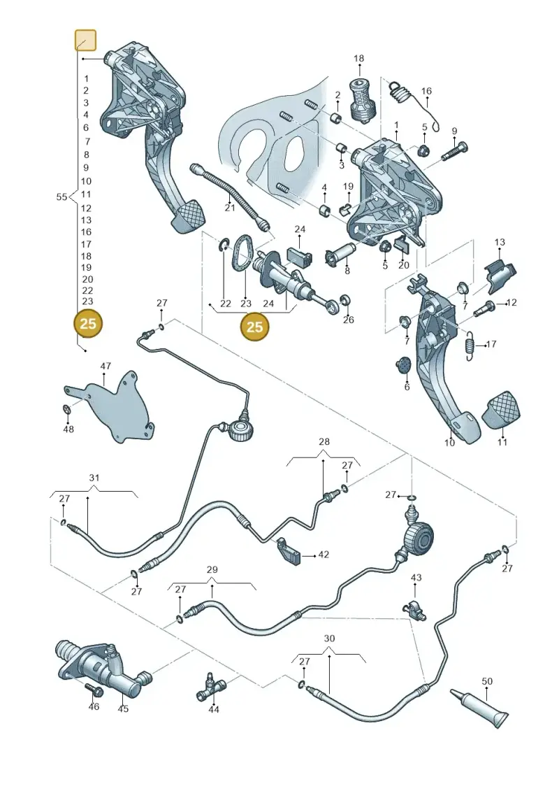 5Q0721388F — Skoda Octavia (2012-2017) diagram 746721260, position 25