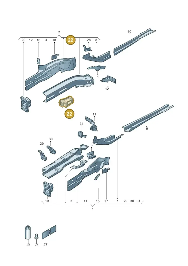 5Q0802068 — Skoda Octavia (2019-2024) diagram 884803011, position 22