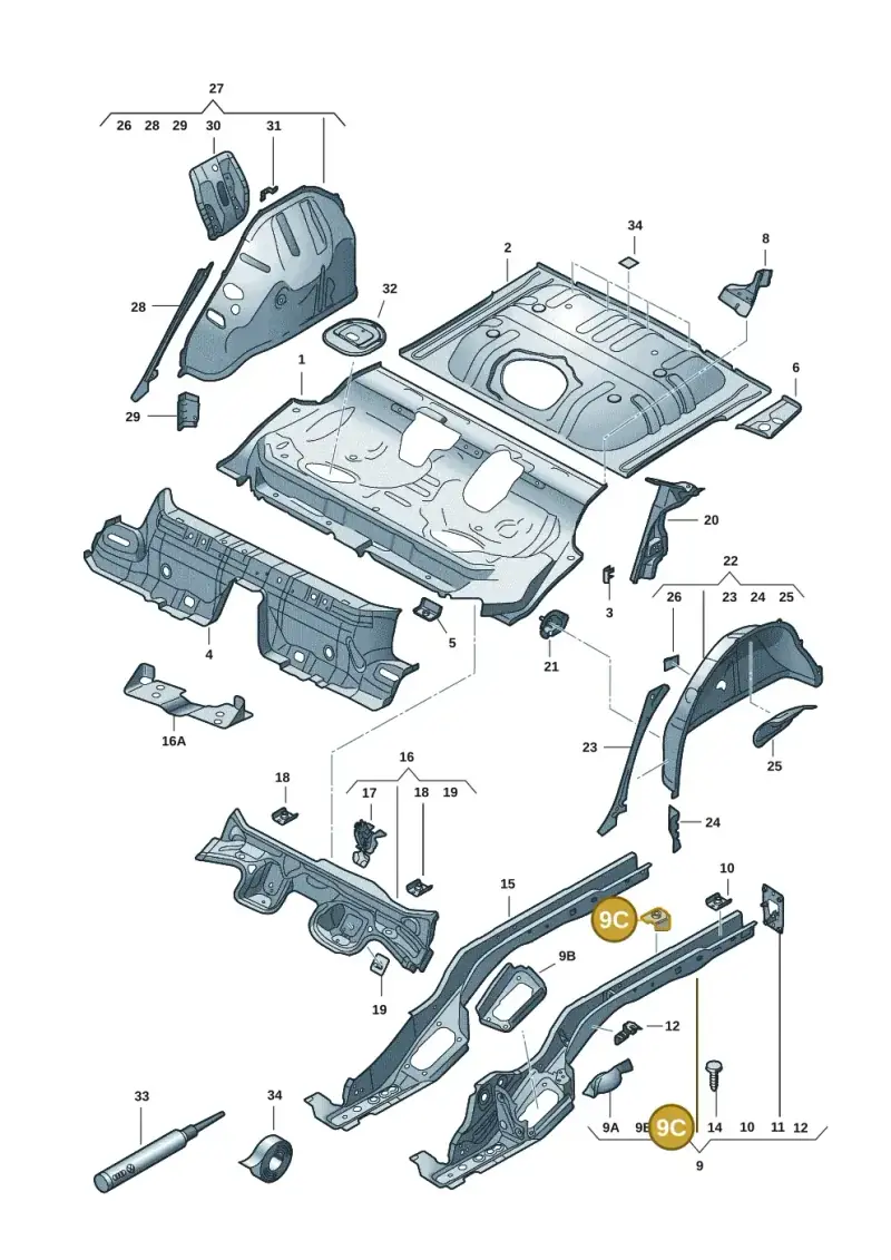 5Q0802937A — Skoda Octavia (2017-2020) diagram 805803015, position 9C