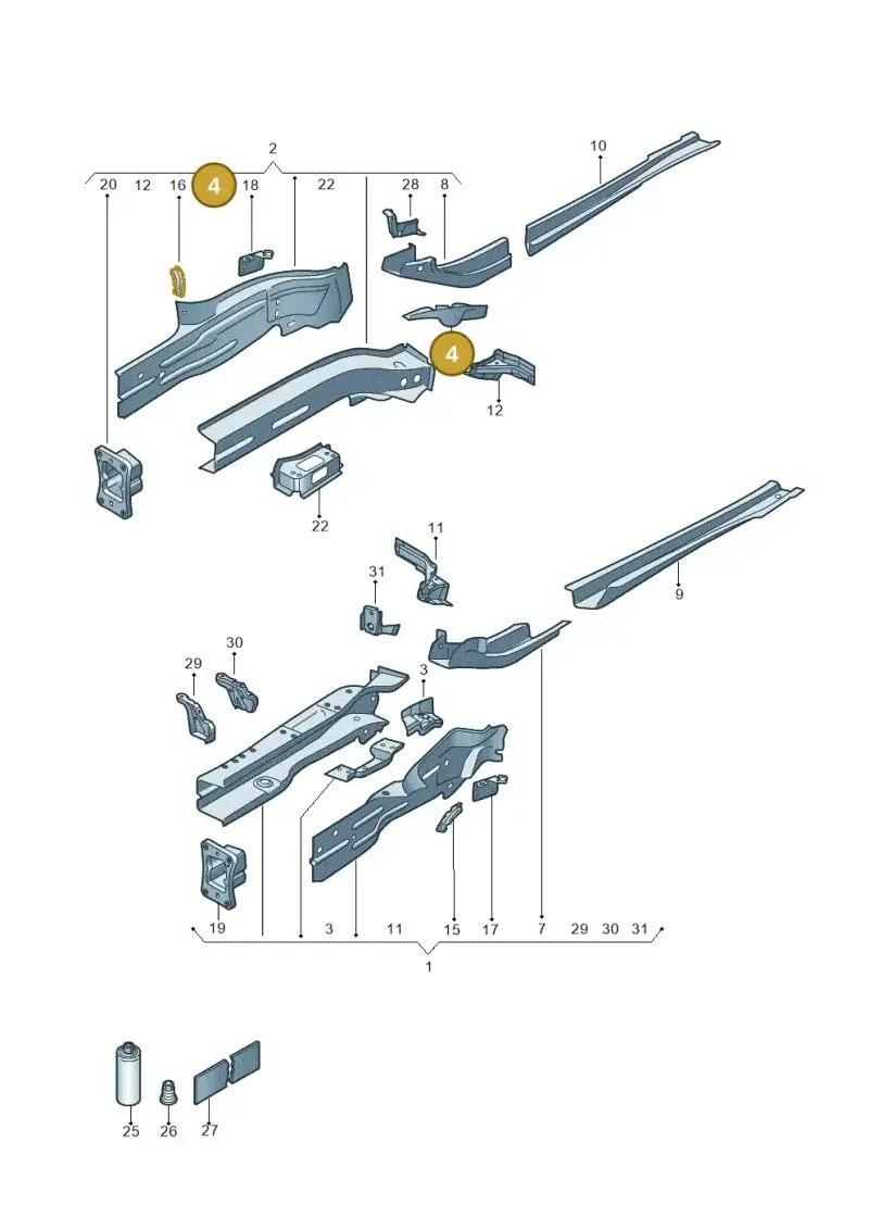 5Q0803128 — Skoda Octavia (2019-2024) diagram 884803011, position 4