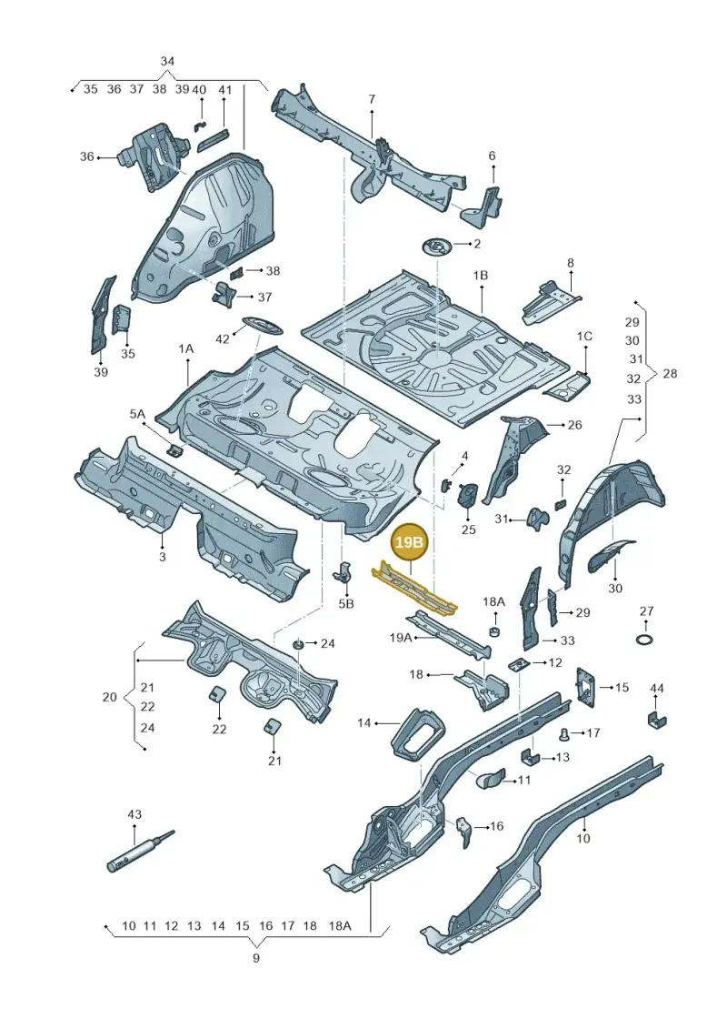 5Q0803348A — Skoda Karoq (2017-2022) diagram 834803020, position 19B