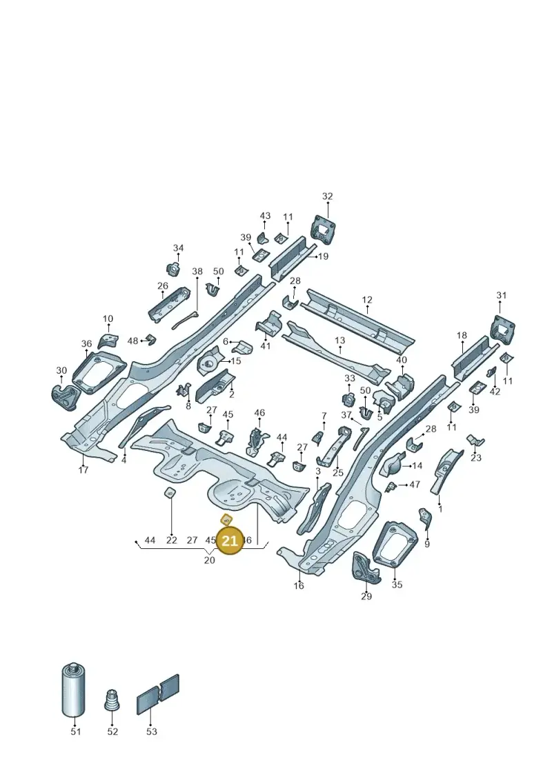 5Q0803621B — Skoda Octavia (2019-2024) diagram 5h0803012, position 21