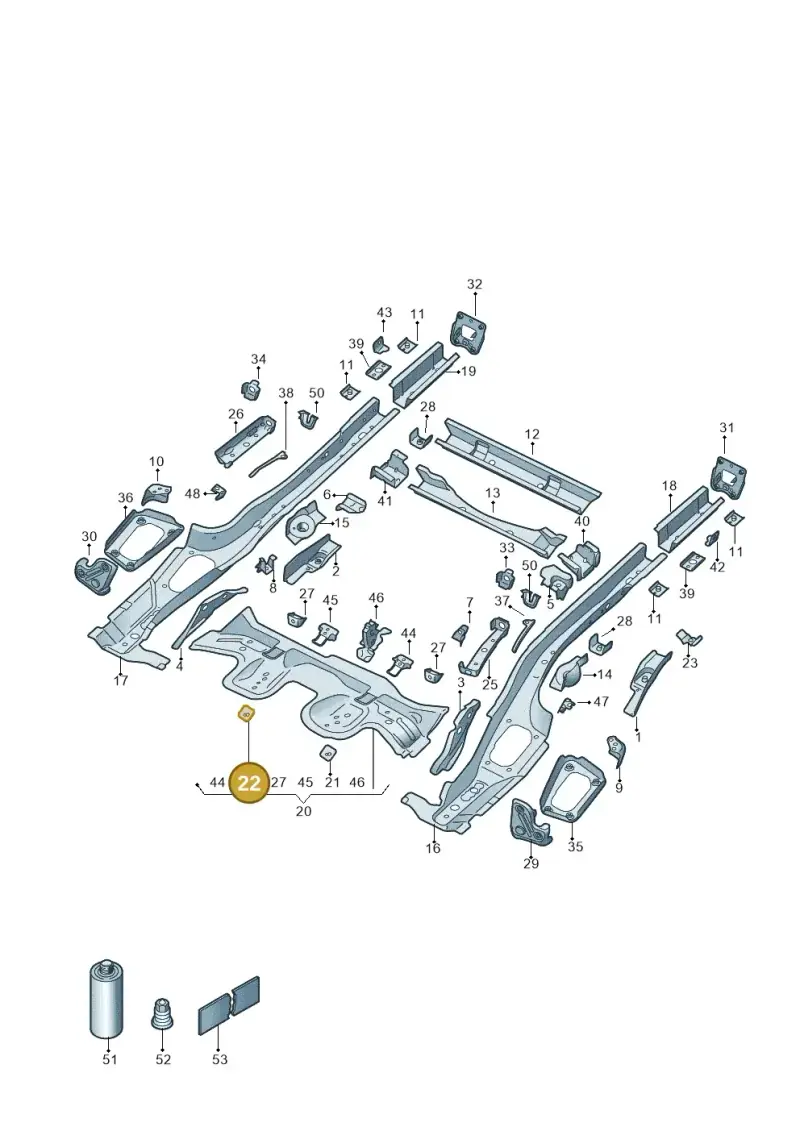 5Q0803622B — Skoda Octavia (2019-2024) diagram 5h0803012, position 22
