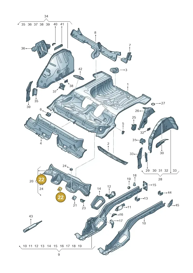 5Q0803622G — Skoda Karoq (2017-2022) diagram 834803010, position 22