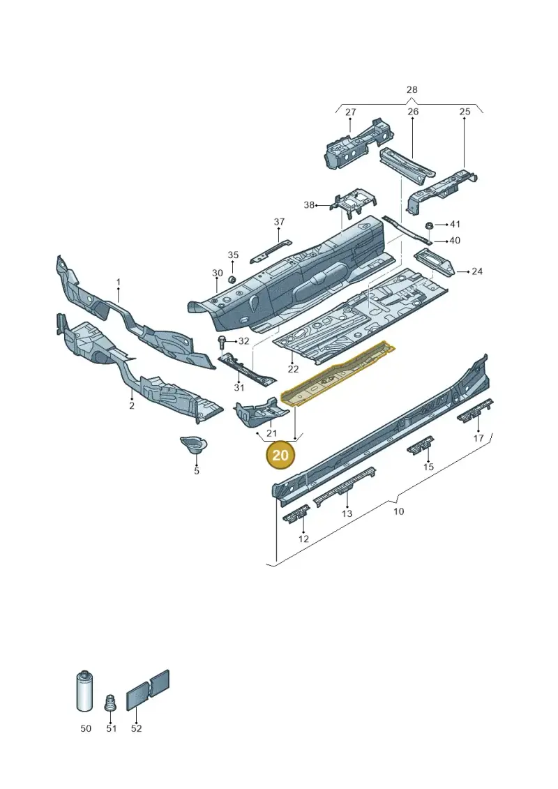 5Q0803804A — Skoda Octavia (2019-2024) diagram 827803015, position 20