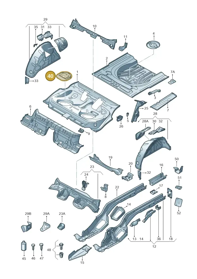 5Q0803961A — Skoda Octavia (2017-2020) diagram 805803010, position 40