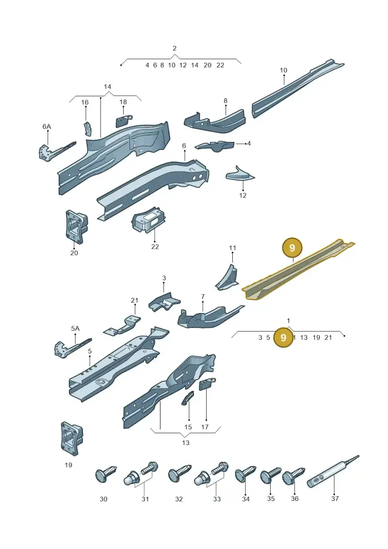 5Q0804455H — Skoda Superb Combi (2015-2024) diagram 851803000, position 9