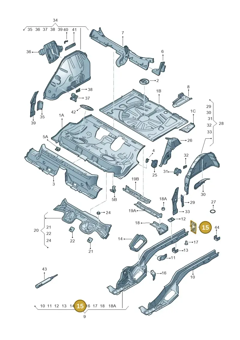 5Q0804474A — Skoda Karoq (2017-2022) diagram 834803020, position 15