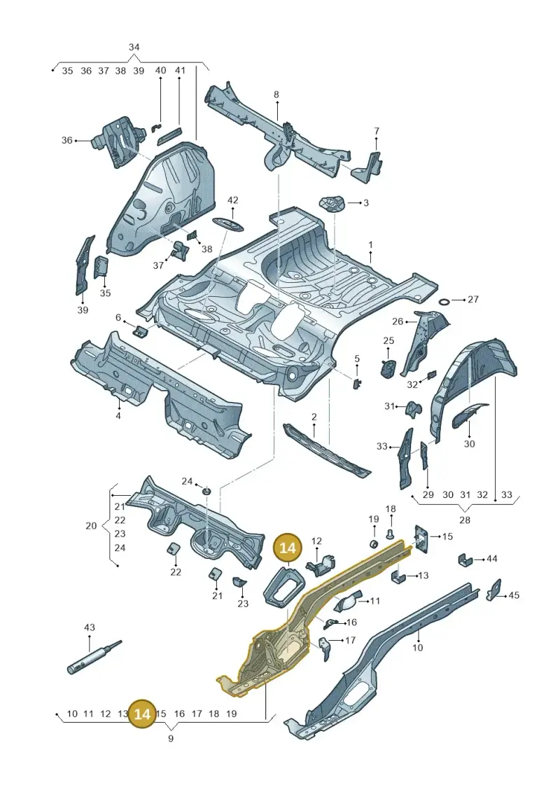 5Q0804505A — Skoda Karoq (2017-2022) diagram 834803010, position 14