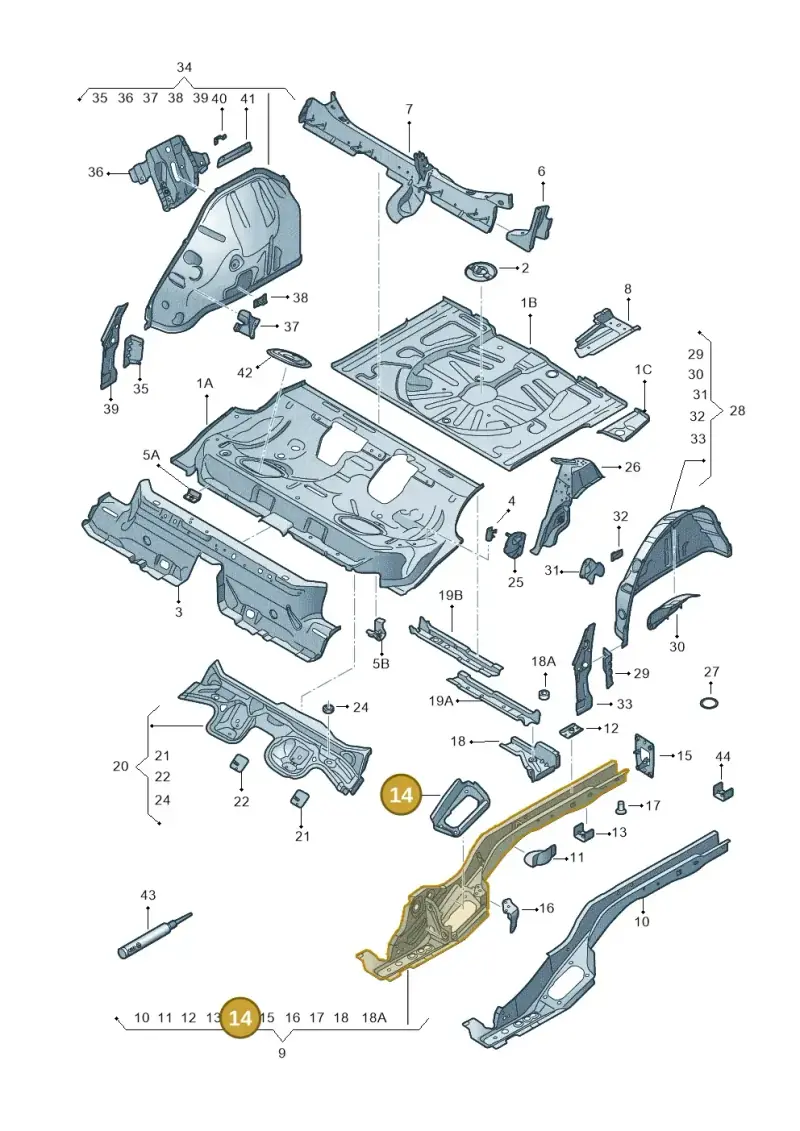 5Q0804506A — Skoda Karoq (2017-2022) diagram 834803020, position 14