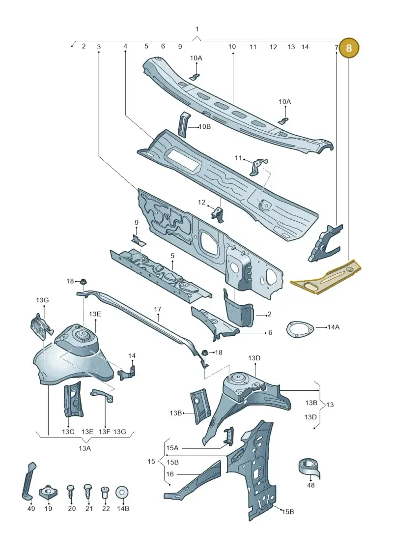 5Q0804912 — Skoda Octavia (2017-2020) diagram 805805050, position 8