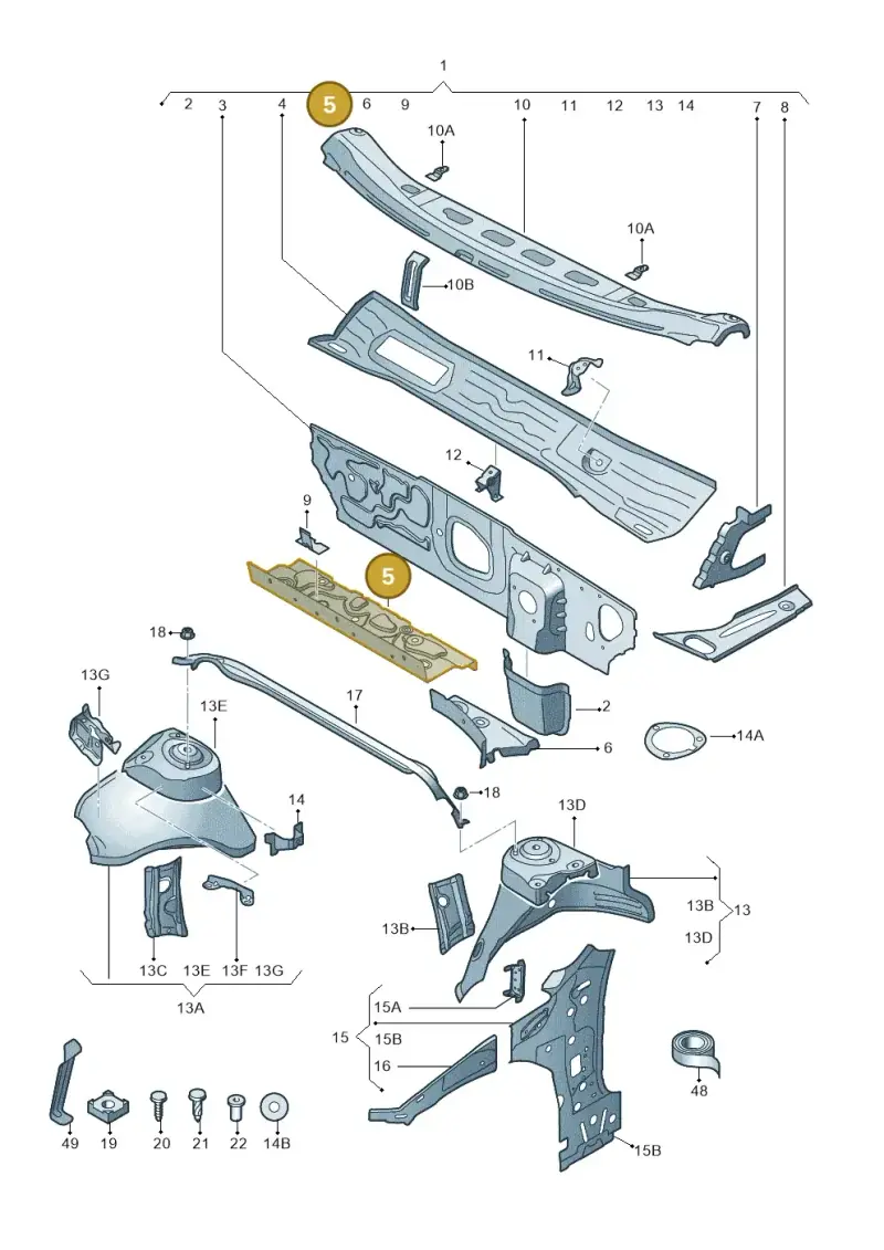 5Q0805277 — Skoda Octavia (2017-2020) diagram 805805050, position 5