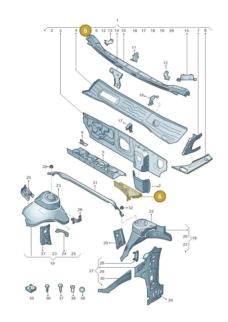 5Q0805397 — Skoda Superb Combi (2015-2024) diagram 851805050, position 6