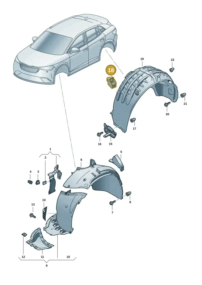 5Q0810988 — Skoda Superb Combi (2023-) diagram 3p0821050, position 18