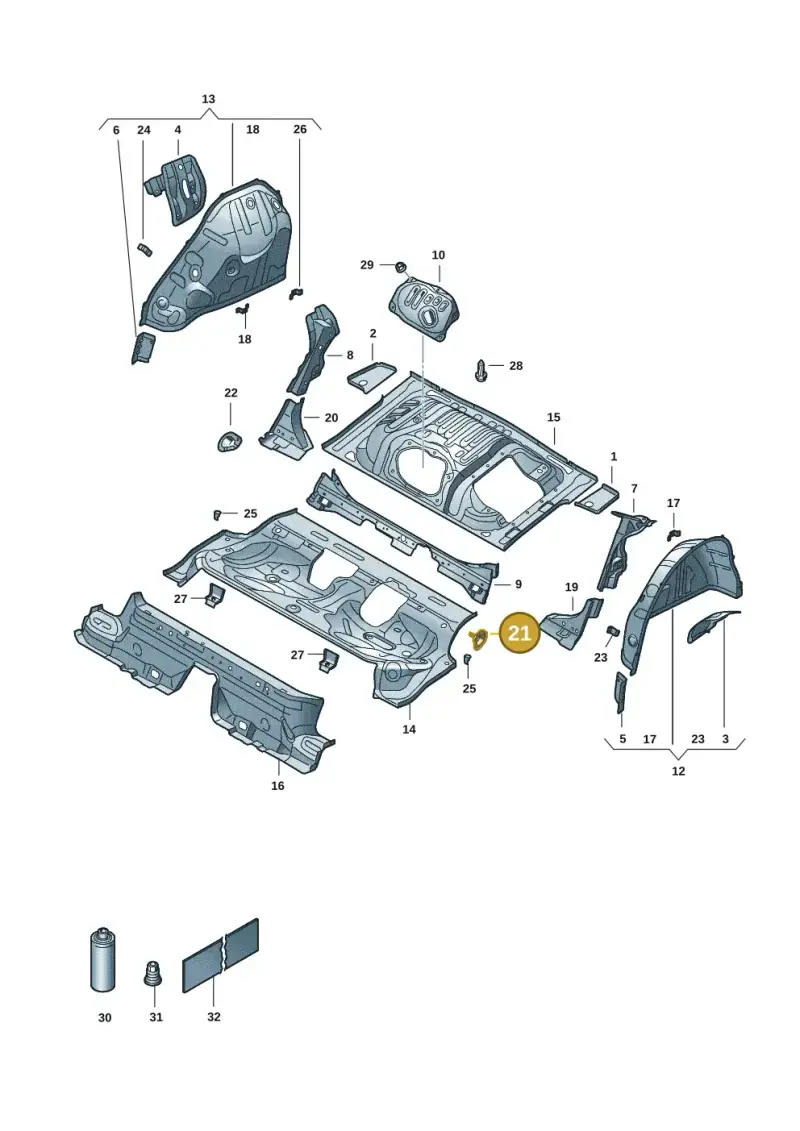 5Q0813721 — Skoda Octavia (2019-2024) diagram 585803055, position 21