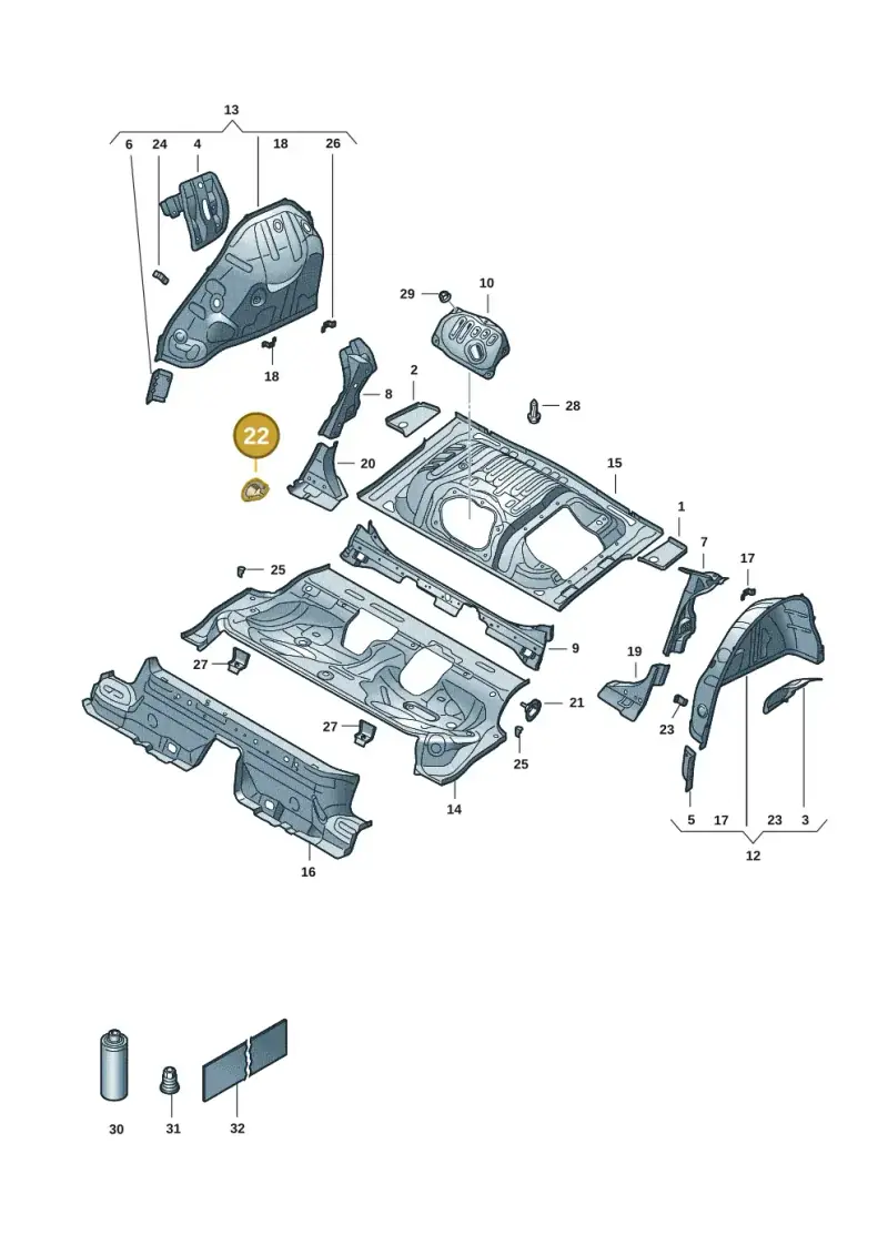 5Q0813722 — Skoda Octavia (2019-2024) diagram 585803055, position 22