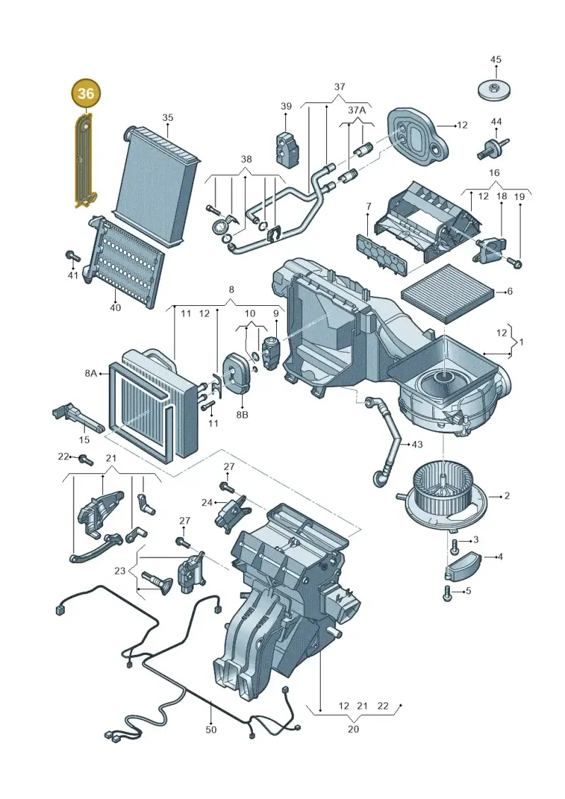 5Q0819422B — Skoda Octavia (2019-2024) diagram 827820100, position 36