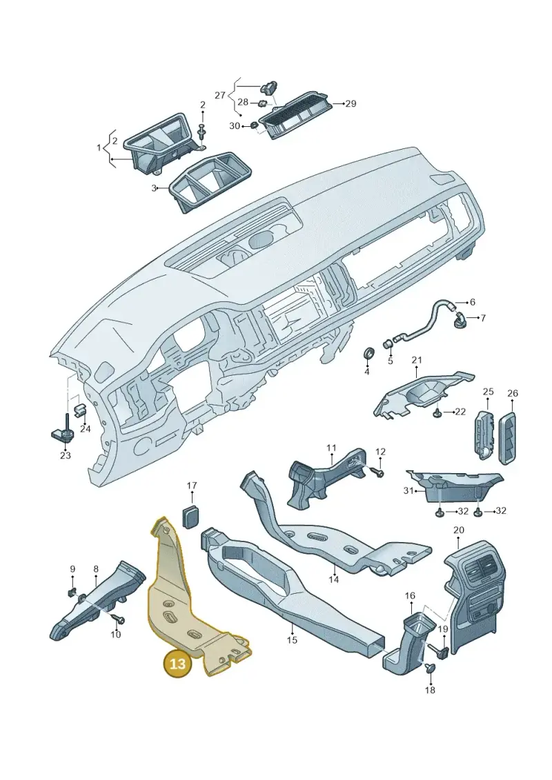 5Q0819805A — Skoda Kodiaq (2016-2024) diagram 804819300, position 13