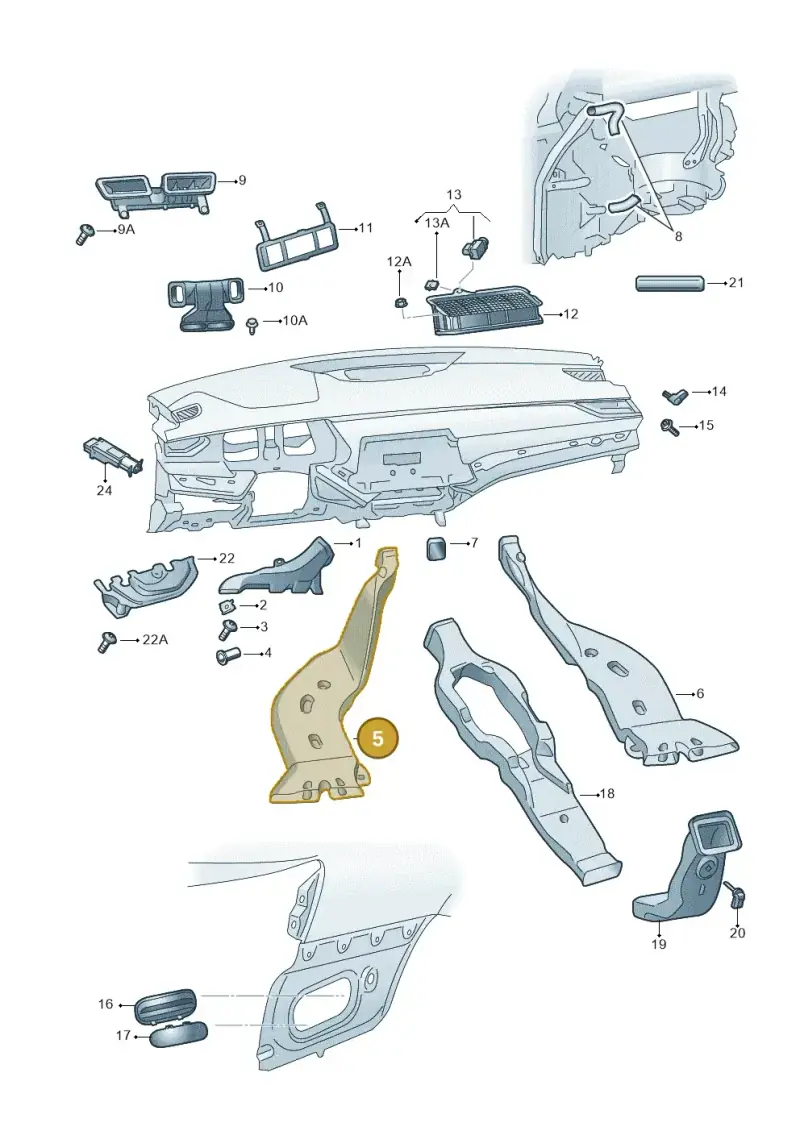 5Q0819805E — Skoda Octavia (2019-2024) diagram 585819010, position 5