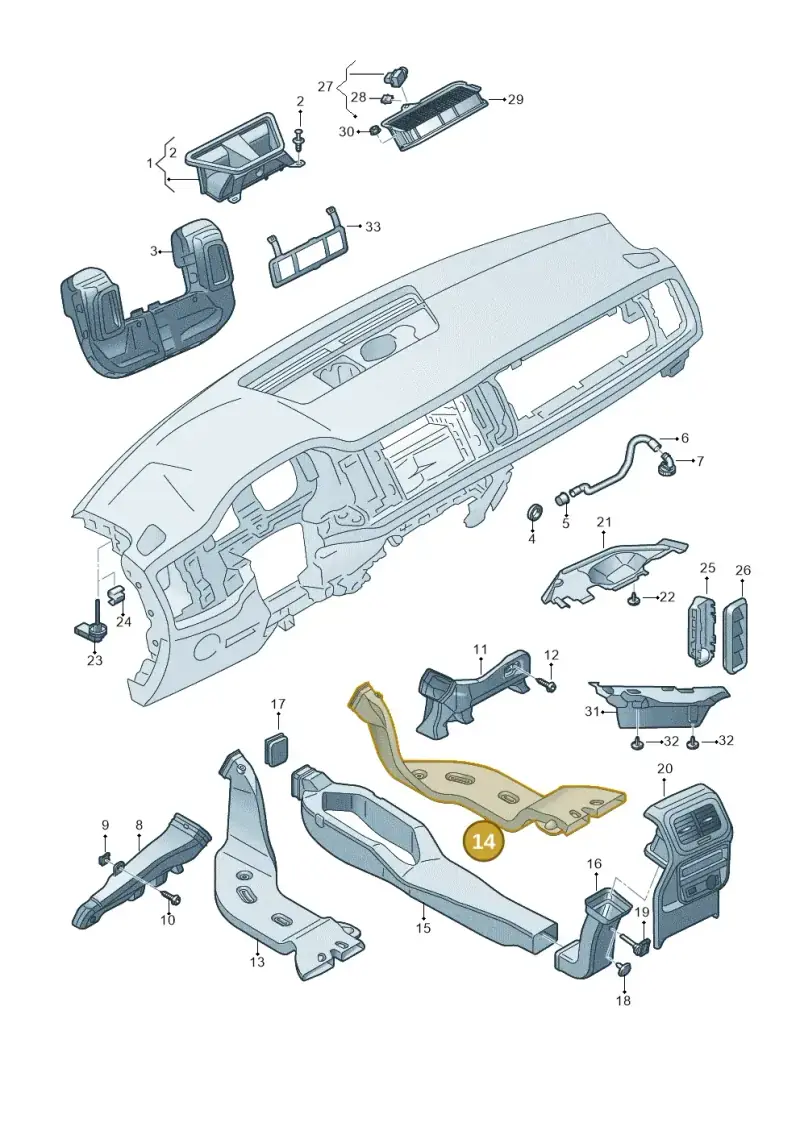 5Q0819806F — Skoda Karoq (2017-2022) diagram 834819030, position 14