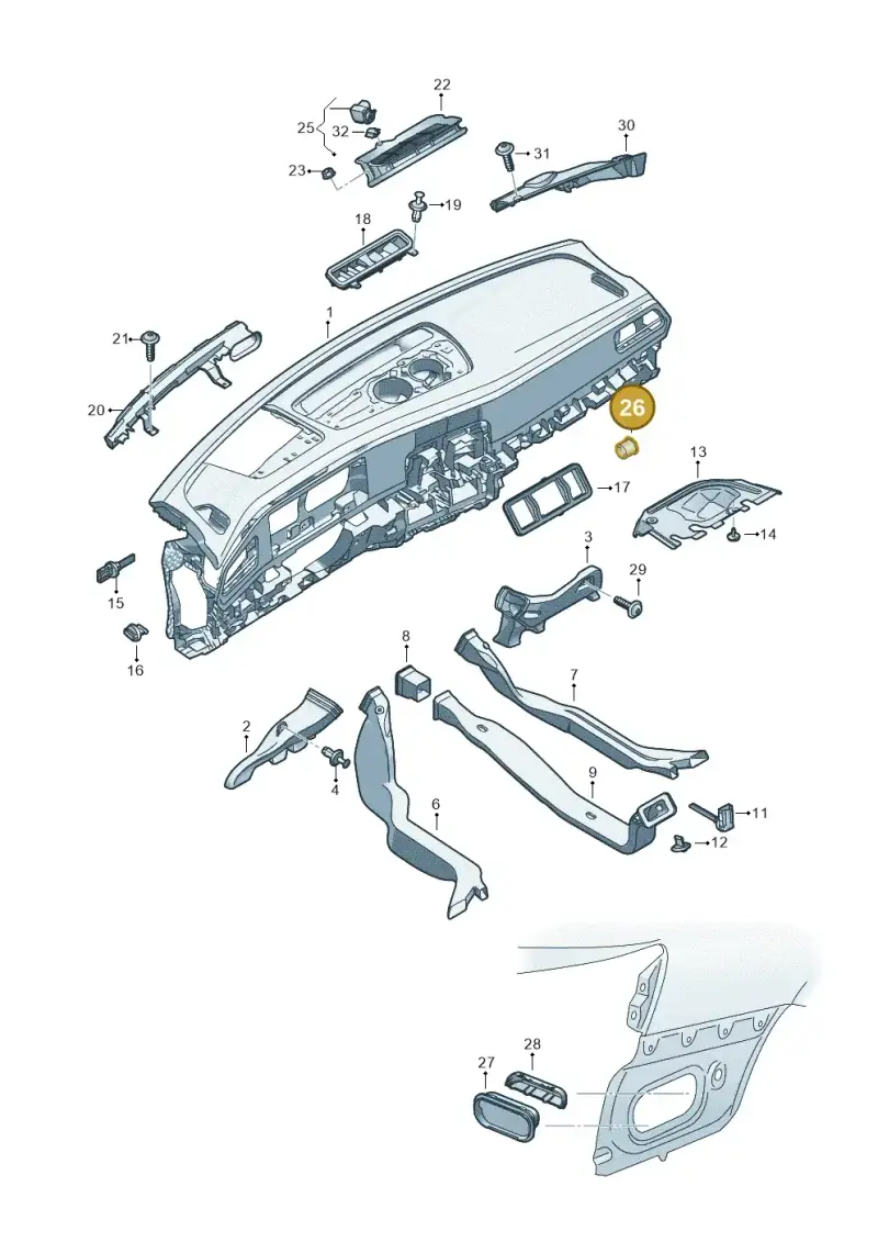 5Q0820573 — Skoda Superb Combi (2023-) diagram 3p0819030, position 26