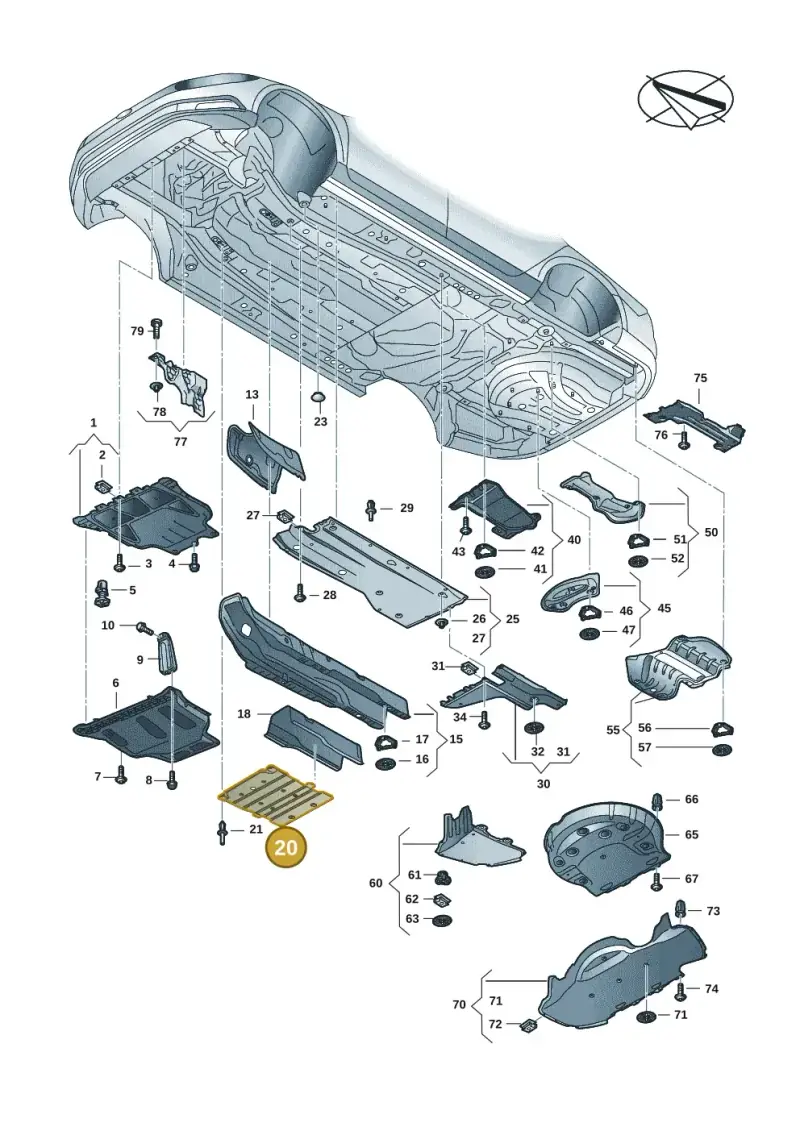 5Q0825230K — Skoda Superb Combi (2023-) diagram 3p0825000, position 20