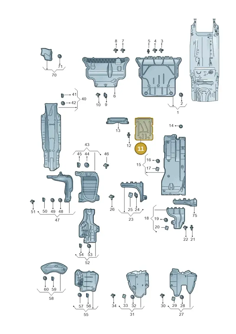 5Q0825230K — Skoda Octavia (2019-2024) diagram 585825100, position 11