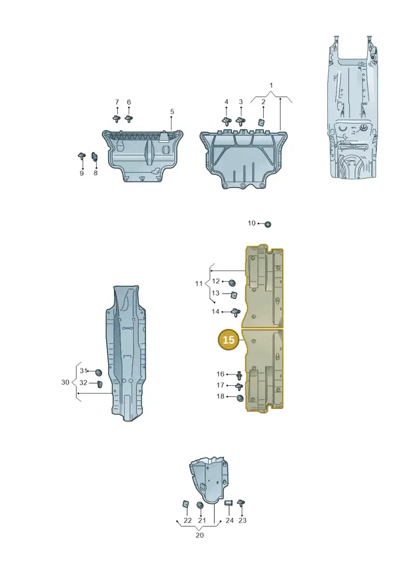 5Q0825505E — Skoda Octavia (2019-2024) diagram 585825130, position 15