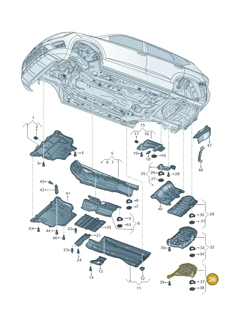 5Q0825701J — Skoda Karoq (2017-2022) diagram 834825000, position 36