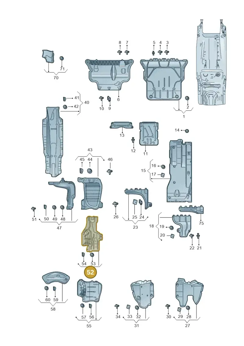 5Q0825711B — Skoda Octavia (2019-2024) diagram 585825100, position 52
