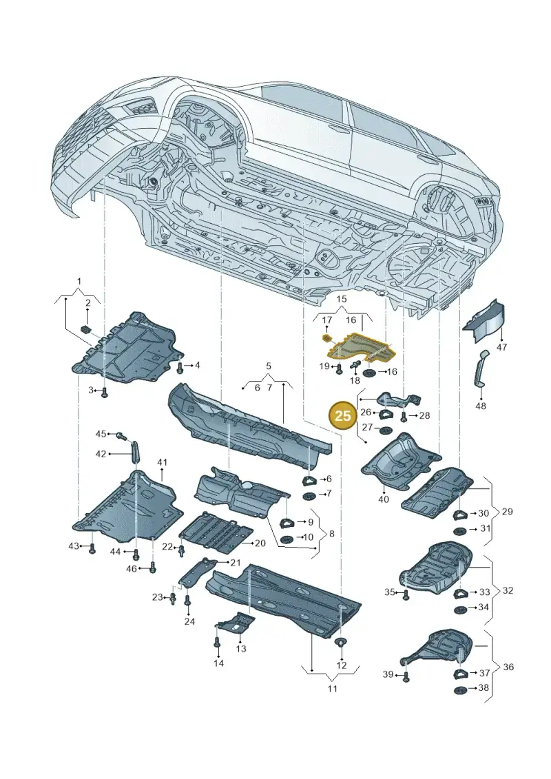 5Q0825721E — Skoda Karoq (2017-2022) diagram 834825000, position 25