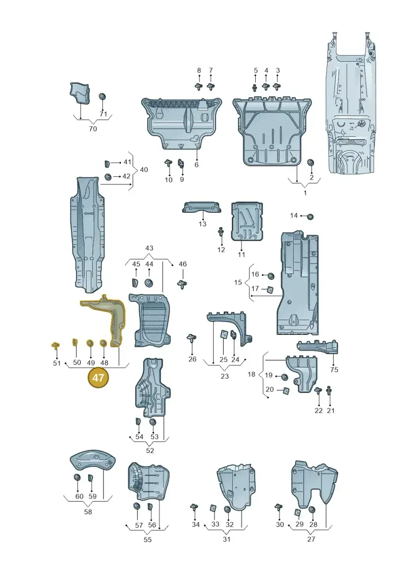 5Q0825735B — Skoda Octavia (2019-2024) diagram 585825100, position 47
