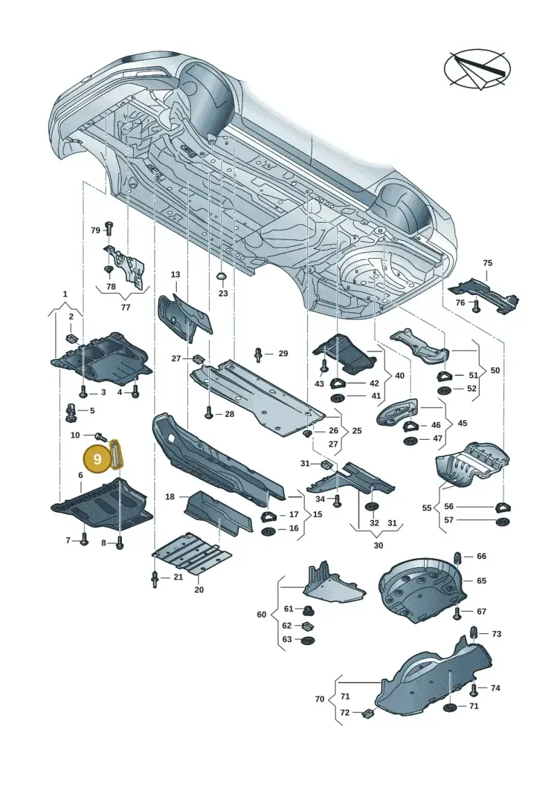 5Q0825922A — Skoda Superb Combi (2023-) diagram 3p0825000, position 9