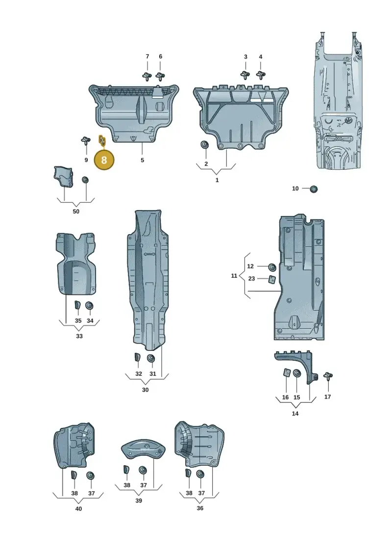 5Q0825922A — Skoda Octavia (2019-2024) diagram 585825105, position 8