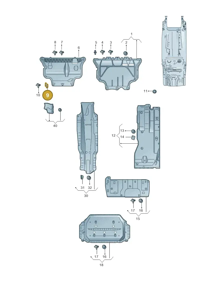 5Q0825922A — Skoda Octavia (2019-2024) diagram 585825120, position 9