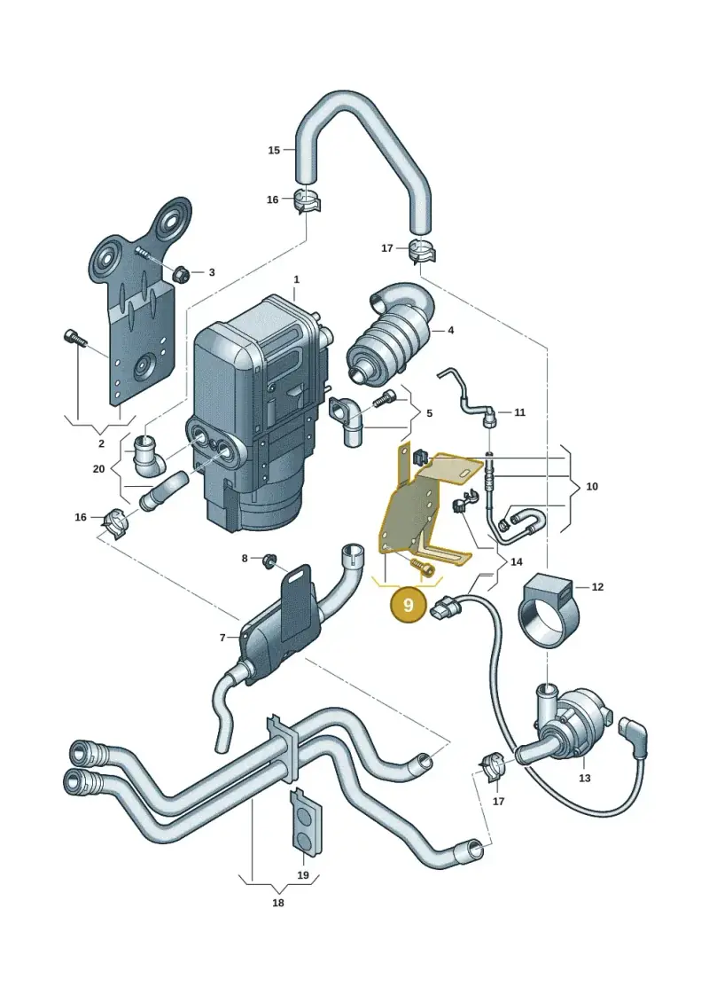 5Q0898595 — Skoda Octavia (2019-2024) diagram 3j0819700, position 9