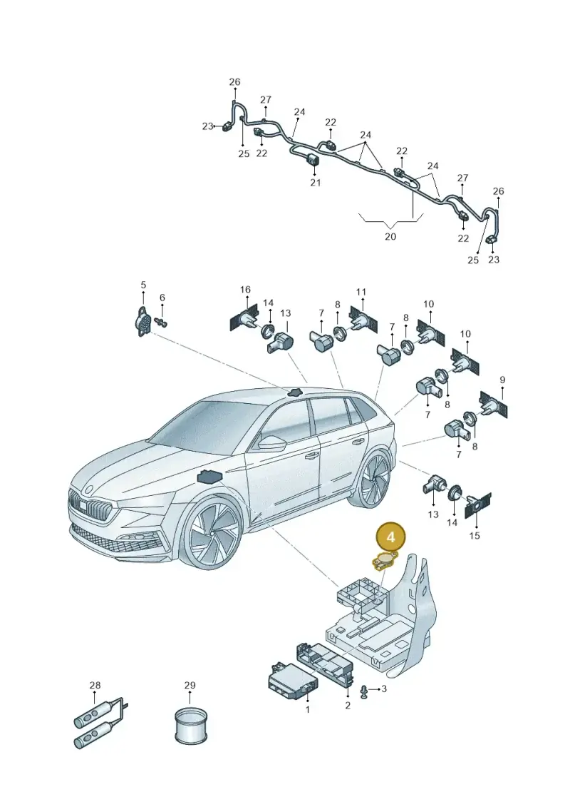 5Q0919279 — Skoda Fabia (2021-) diagram 584919055, position 4