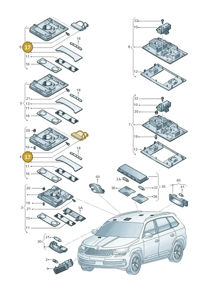 5Q0951172 — Skoda Karoq (2017-2022) diagram 834947000, position 17