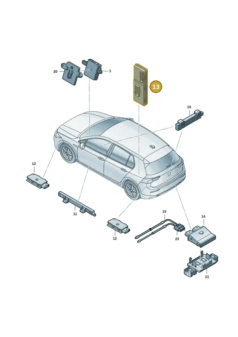 5Q0959107S — Skoda Octavia (2019-2024) diagram 5h0909000, position 13