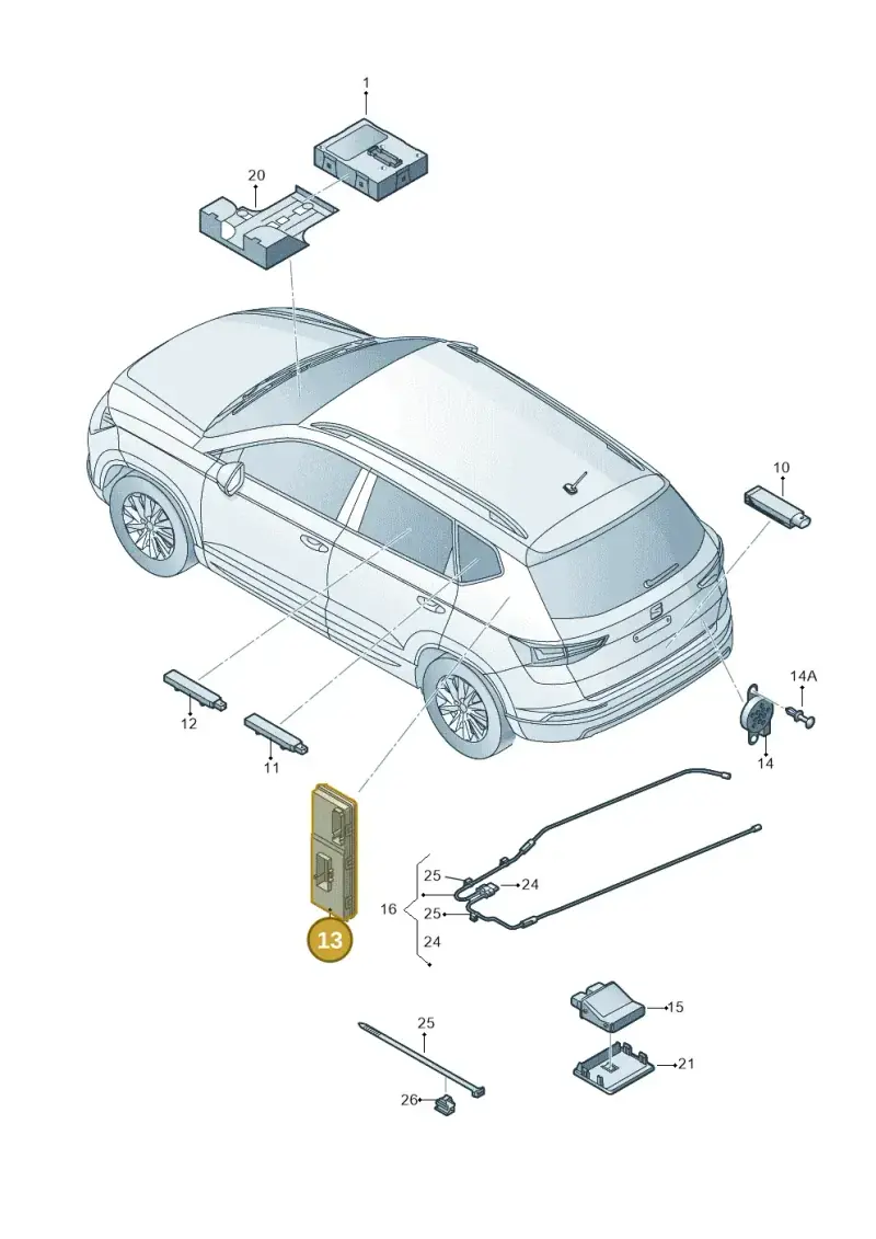 5Q0959107S — Skoda Karoq (2017-2022) diagram 893909000, position 13